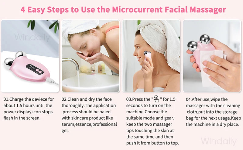 EMS Facial Massager Roller Microcurrent Face Lifting Machine , Anti-Wrinkle Beauty Device