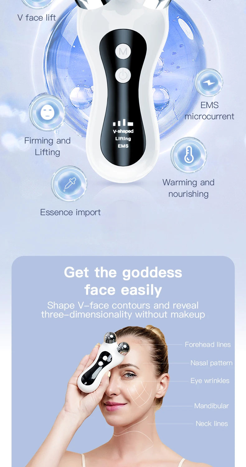 Portable Electric V-Face Lift Roller Massager ,Facial Lifting Skin ,Tighten Massage Beauty Device