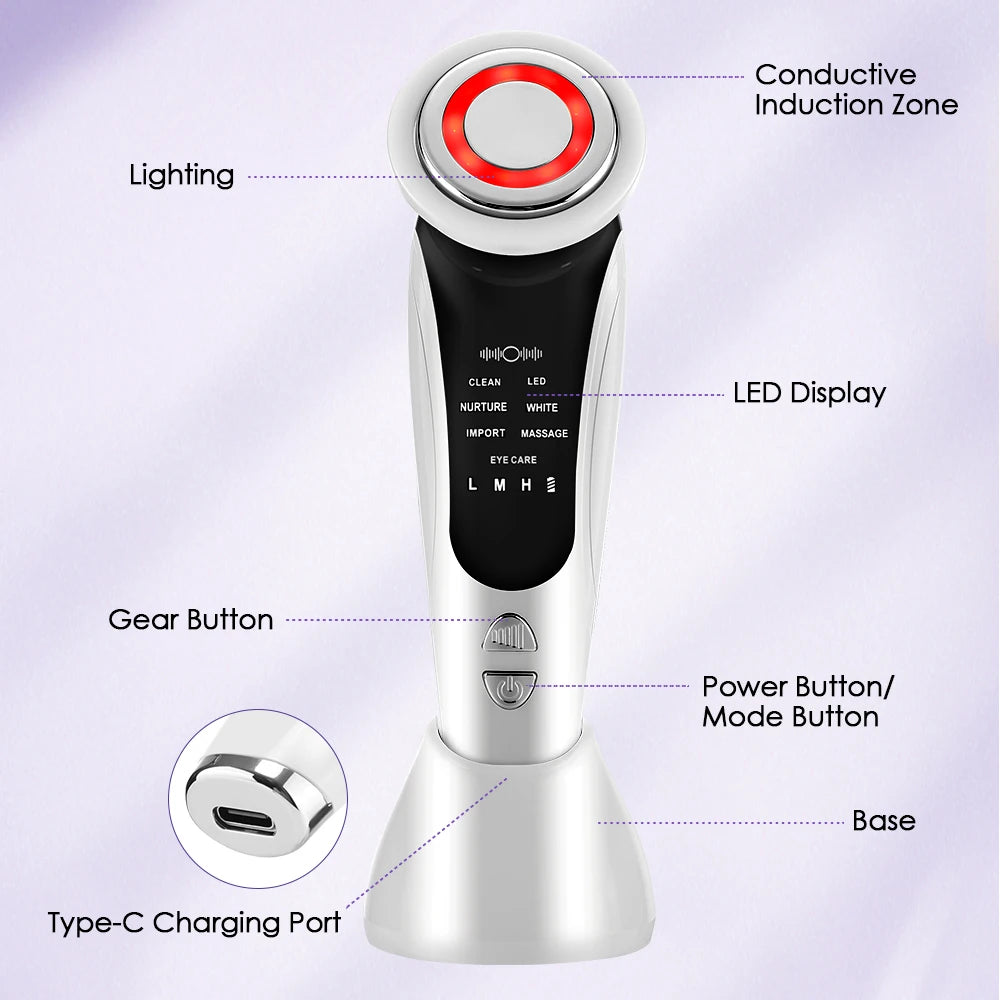 New 7in1 Facial Lift Device LED Light Rejuvenation