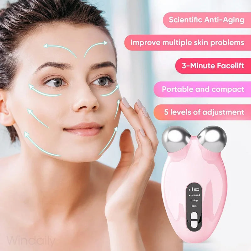 EMS Facial Massager Roller Microcurrent Face Lifting Machine , Anti-Wrinkle Beauty Device