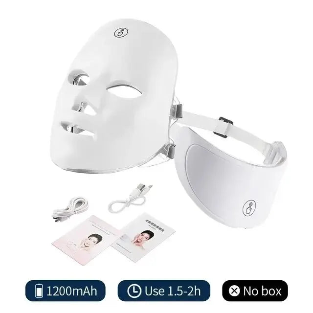 7-Color LED Facial & Neck Mask – Red Light Therapy