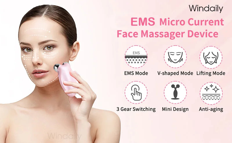 EMS Facial Massager Roller Microcurrent Face Lifting Machine , Anti-Wrinkle Beauty Device