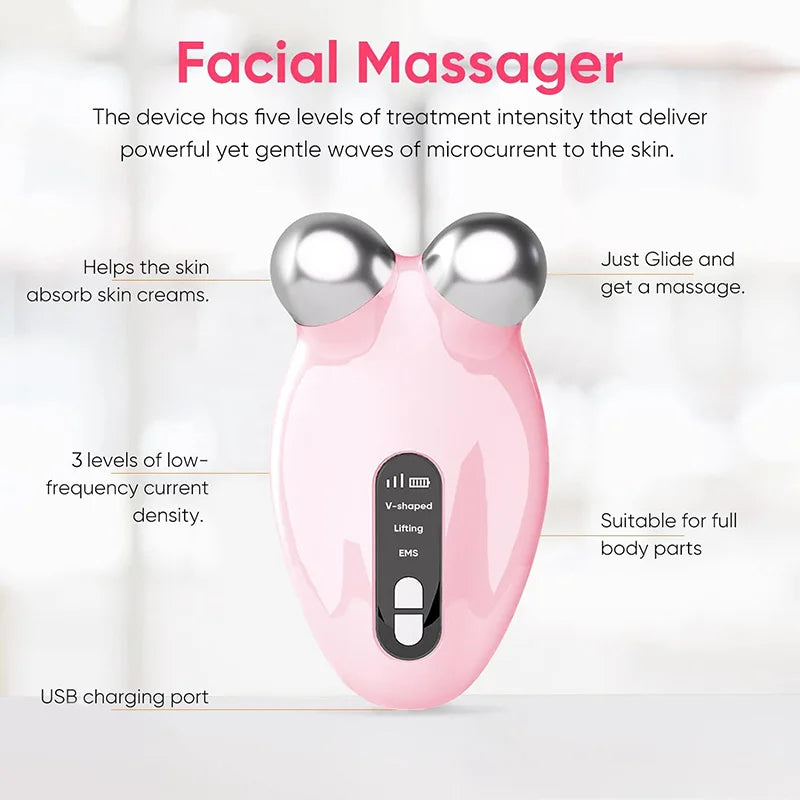 EMS Facial Massager Roller Microcurrent Face Lifting Machine , Anti-Wrinkle Beauty Device