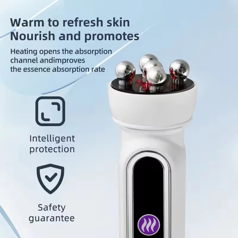 3-in-1 RF Heating EMS Facial Roller Massager