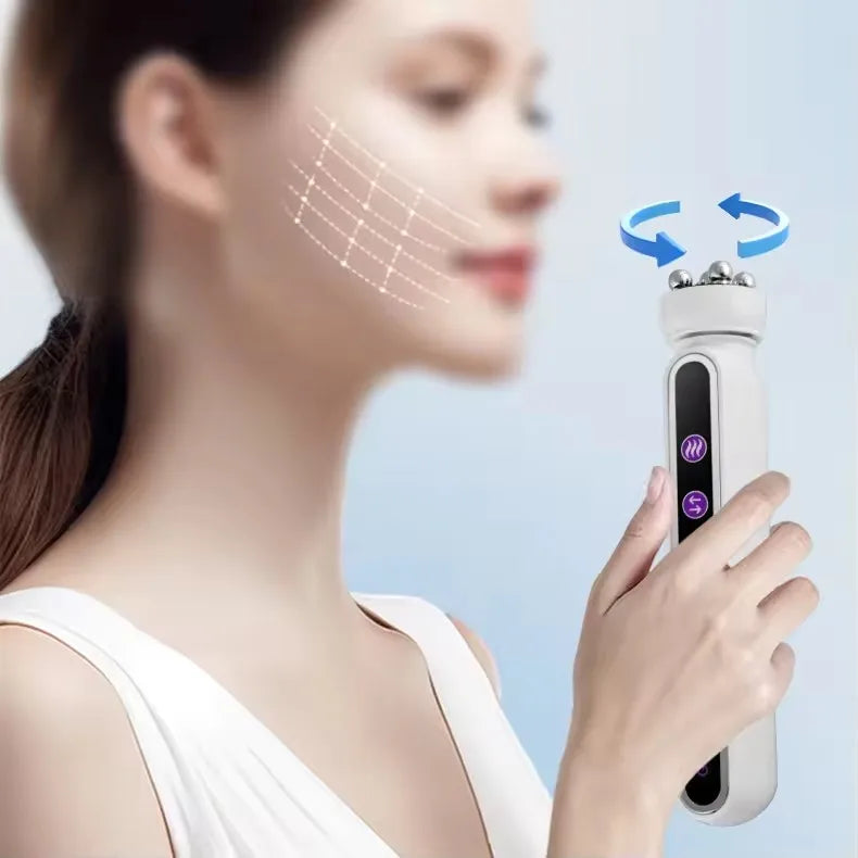 3-in-1 RF Heating EMS Facial Roller Massager